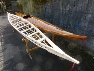 Interesting comparison with a cedar strip kayak