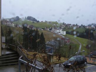 Arrival in Trogen - It RAINS!